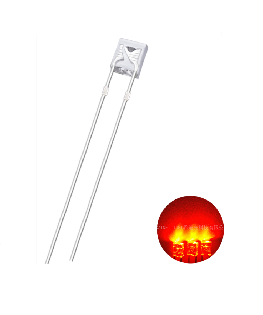 Diodo Led cuadrado transparente luz naranja 2x3x4mm (10U)