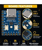 Tarjeta de desarrollo RP2040-Zero de 6 nucleos, Cortex M0+ de doble nucleo