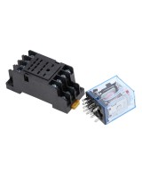 Rele electromagnético 14 pines 24V DC / 220V AC 5A con base para riel DIN MY4NJ HH54P