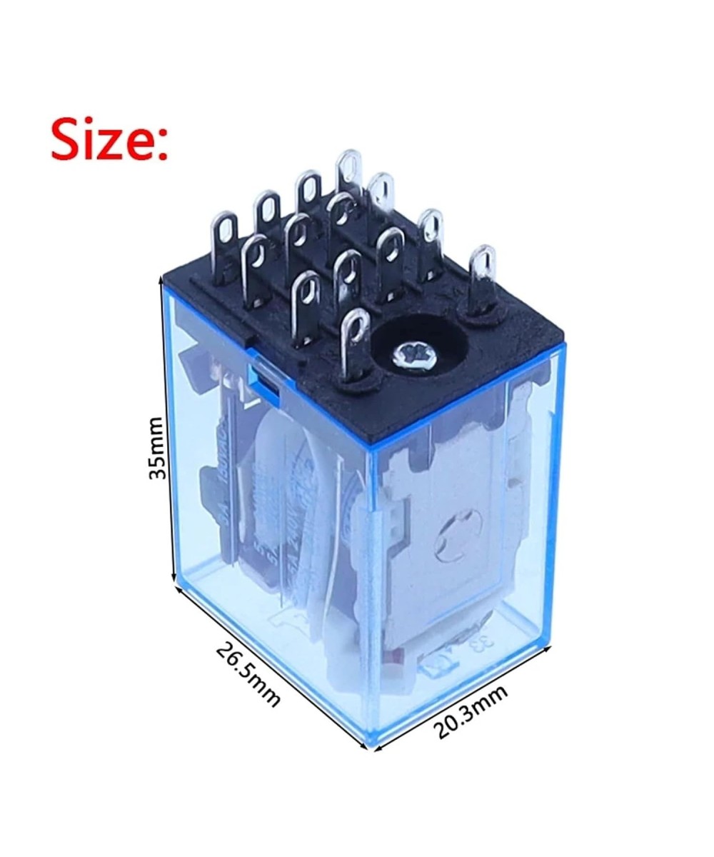 Rele electromagnético 14 pines 24V DC / 220V AC 5A con base para riel DIN MY4NJ HH54P