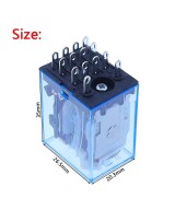 Rele electromagnético 14 pines 24V DC / 220V AC 5A con base para riel DIN MY4NJ HH54P