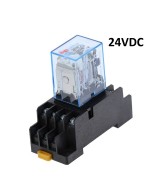 Rele electromagnético 14 pines 24V DC / 220V AC 5A con base para riel DIN MY4NJ HH54P