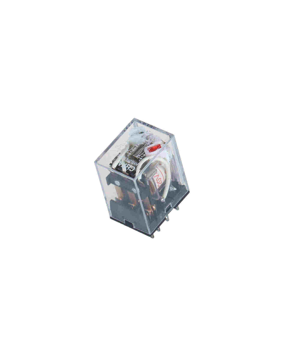 Rele electromagnético 11 pines 12/24 VDC / 110/220 VAC con base para riel DIN