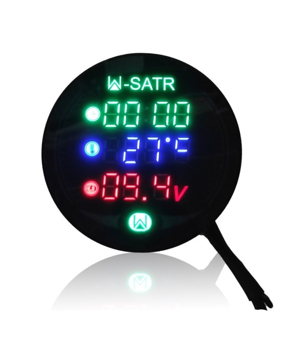 Medidor 3 en 1 Voltaje/Temperatura/Reloj