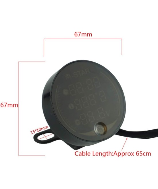 Medidor 3 en 1 Voltaje/Temperatura/Reloj