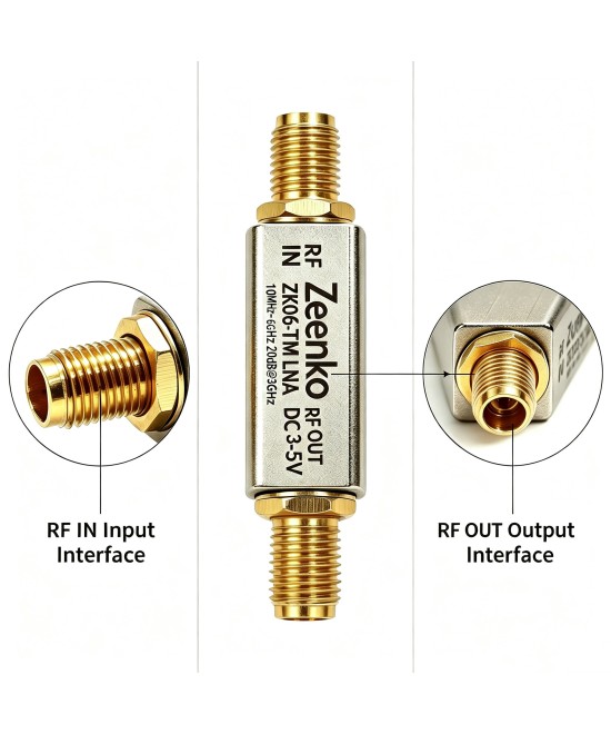 Amplificador de bajo ruido ZK06-TM de 10 MHz a 6 GHz Zeenko