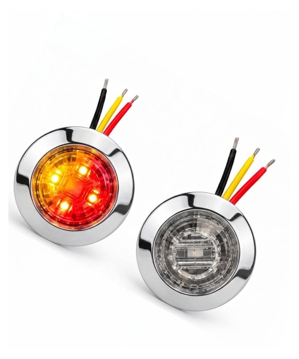 Luces LED indicadoras cromadas 12-24VDC Bicolor Rojo/ Amarillo