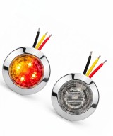 Luces LED indicadoras cromadas 12-24VDC Bicolor Rojo/ Amarillo