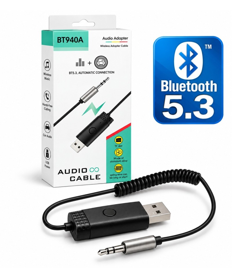 Adaptador de audio Bluetooth 5.3 Auxiliar BT940C
