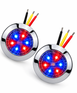 Luces LED indicadoras cromadas 12-24VDC Bicolor  Rojo/ Amarillo  Blanco/ amarillo Rojo/ azul