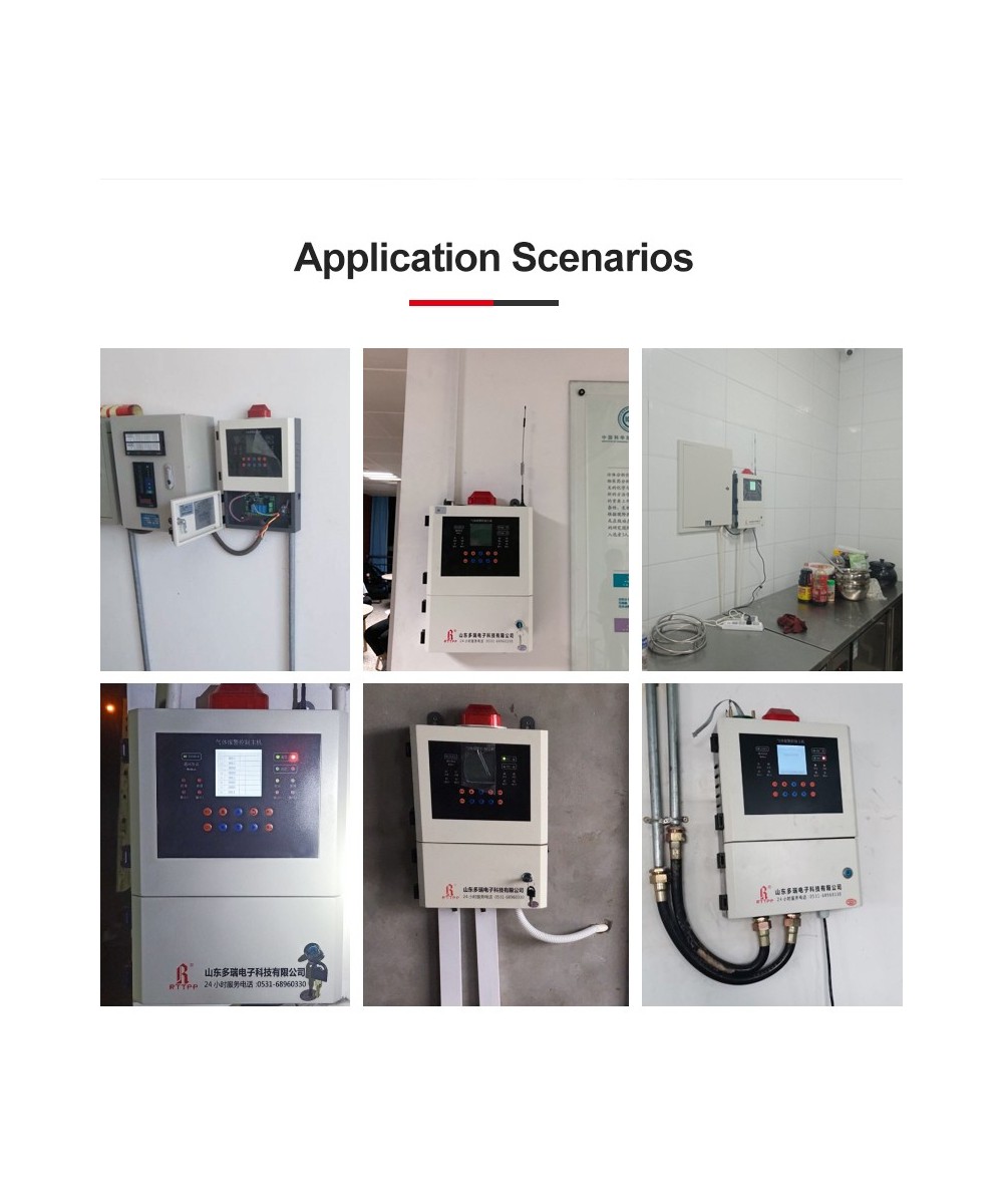 Panel de control de gas industrial de 25 canales con entrada RS485, pantalla LCD y controlador de alarma SDDORE