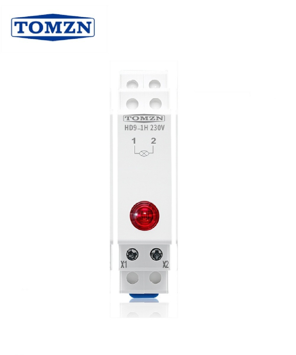Luz piloto 230V AC/DC para riel DIN HD9 TOMZN