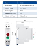 Luz piloto 230V AC/DC para riel DIN HD9 TOMZN