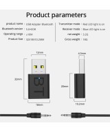 Receptor y transmisor de audio Bluetooth 5.0 2 en 1 AUX RCA USB 3.5MM