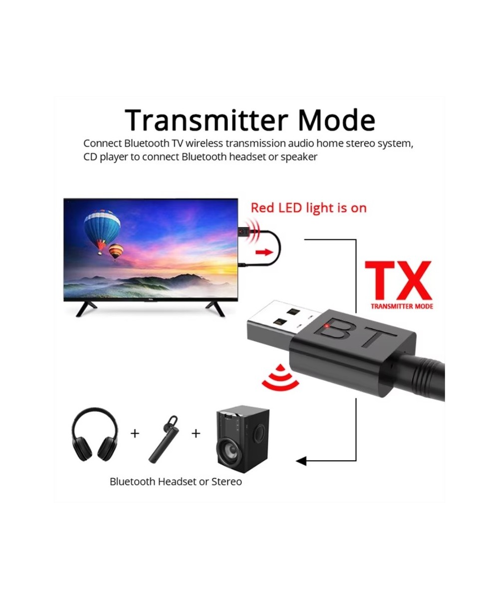 Receptor y transmisor de audio Bluetooth 5.0 2 en 1 AUX RCA USB 3.5MM