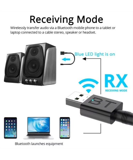 Receptor y transmisor de audio Bluetooth 5.0 2 en 1 AUX RCA USB 3.5MM