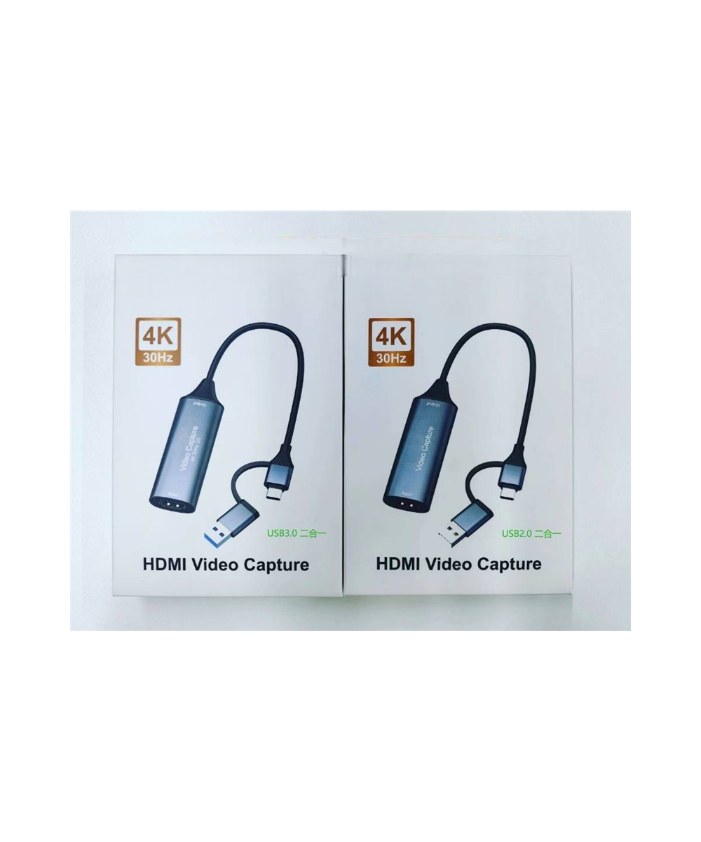 Capturadora de video HDMI 4K USB 3.0 tipo C 2 en 1