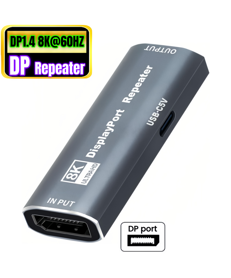 Repetidor DP Display Port a Display Port extender 4K