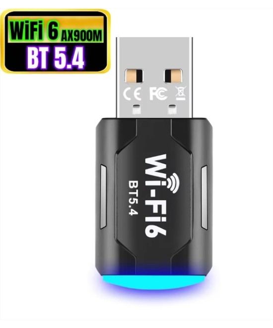 Adaptador USB WiFi 6 Bluetooth 2 en 1, AX900M BT 5.4