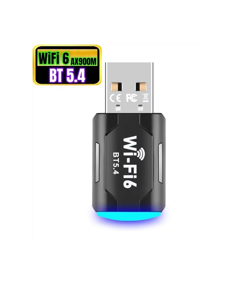 Adaptador USB WiFi 6 Bluetooth 2 en 1, AX900M BT 5.4
