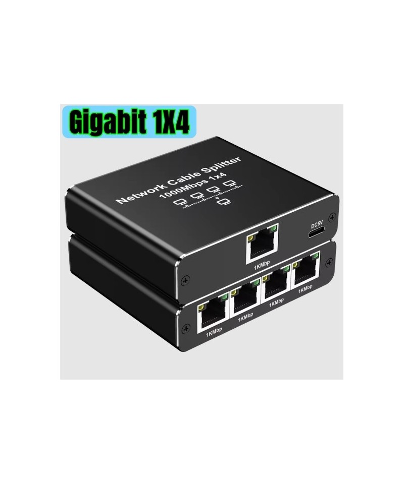 Separador Switch Ethernet RJ45 4 puertos 1000Mbps