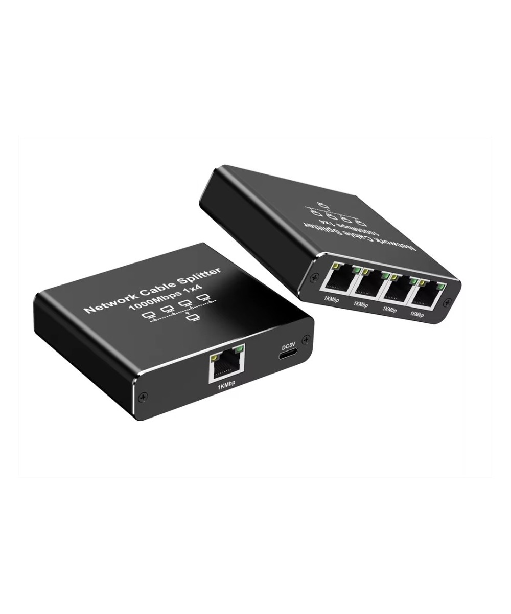 Separador Switch Ethernet RJ45 4 puertos 1000Mbps