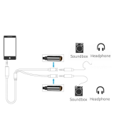 Separador de audio para auriculares de 3.5mm 1 macho a 2 hembras