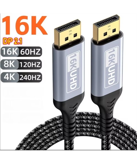 Cable de audio y video display port DP 2.1 16K de 1.8m