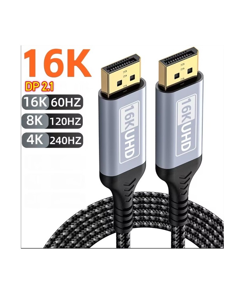 Cable de audio y video display port DP 2.1 16K de 1.8m