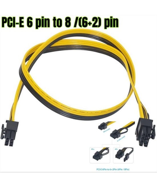 Cable de alimentación PCI‑E Express de 6 pines a 8 pines (6+2)