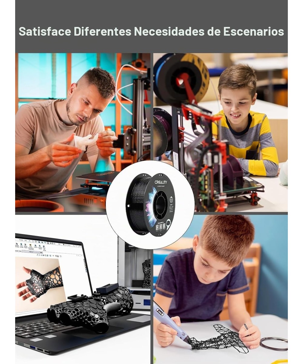 Filamento PETG Creality 1.75MM Negro 1 Kg