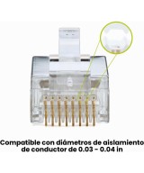 Conector RJ45 cat5e pasante metalico protegido (2 unidades)