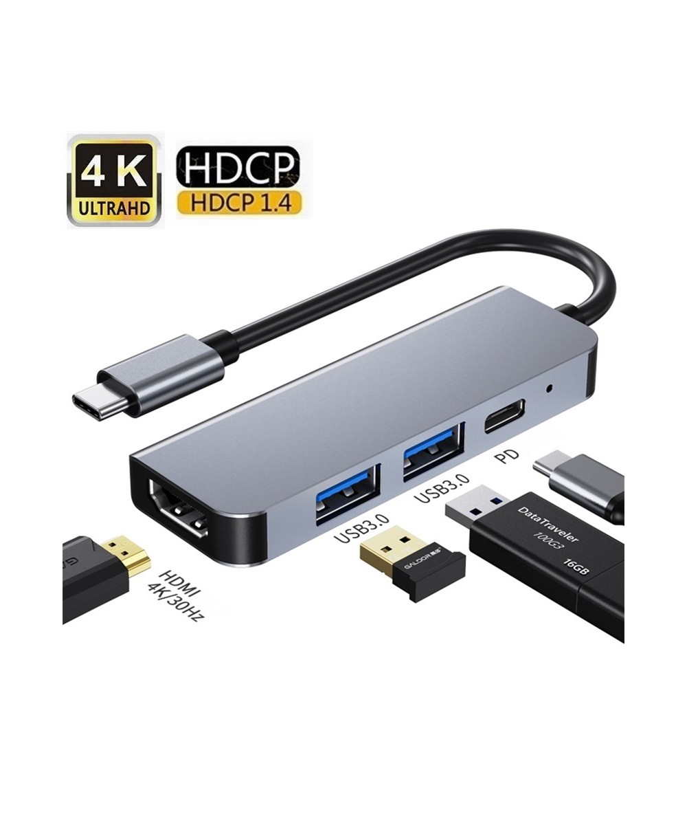 Adaptador USB-C a USB 3.0 / USB 3.0 / HDMI / USB-C