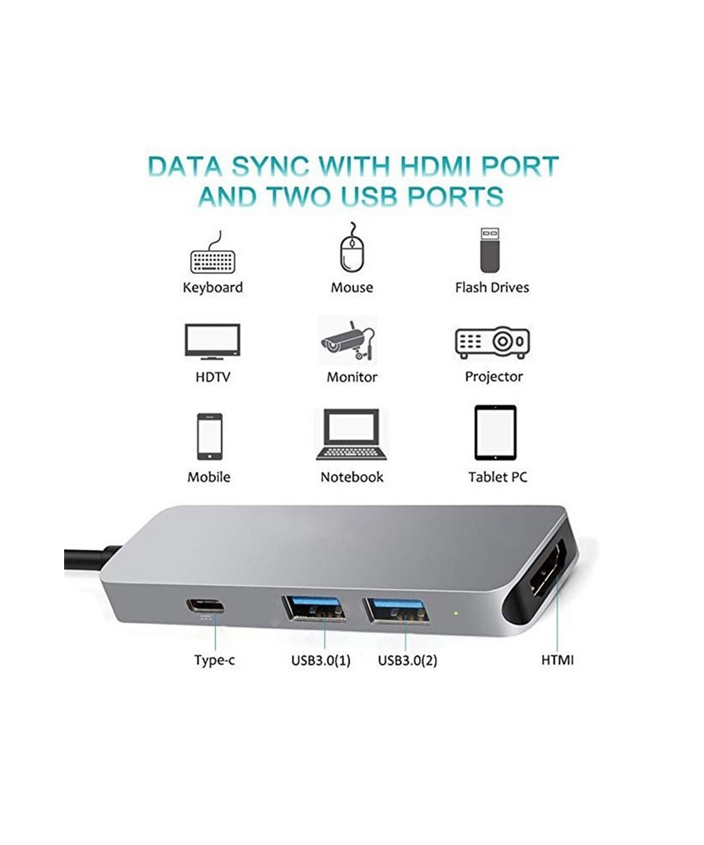 Adaptador USB-C a USB 3.0 / USB 3.0 / HDMI / USB-C