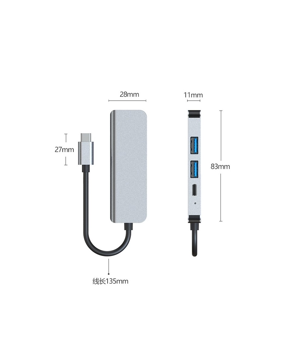 Adaptador USB-C a USB 3.0 / USB 3.0 / HDMI / USB-C