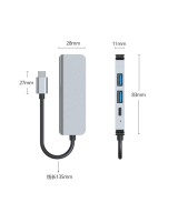 Adaptador USB-C a USB 3.0 / USB 3.0 / HDMI / USB-C