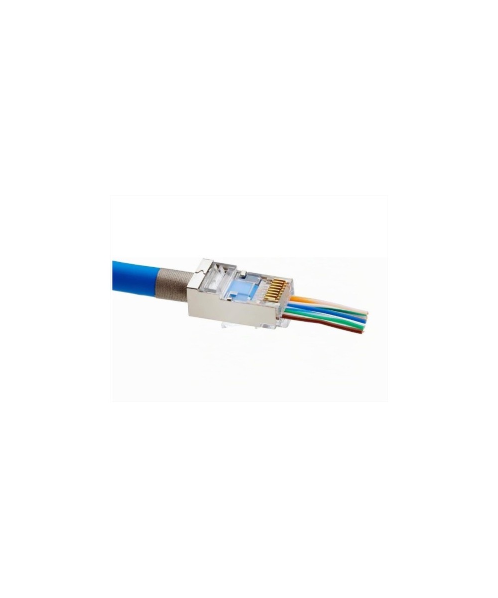 Conector RJ45 cat5e pasante metalico protegido (2 unidades)