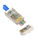 Conector RJ45 cat5e pasante metalico protegido (2 unidades)