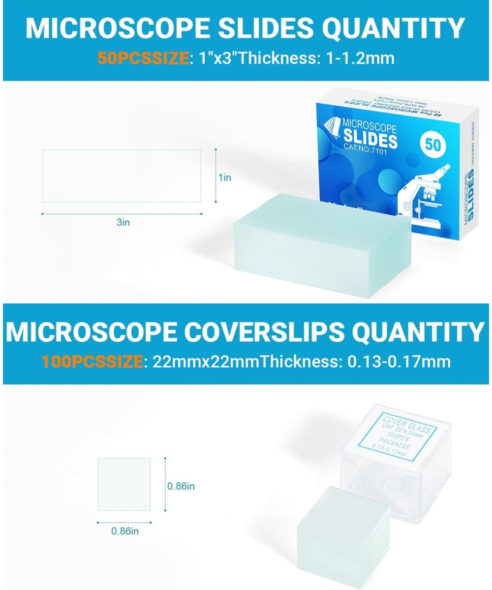 Placas para microscopio 50 Portaobjetos y 100 cubreobjetos