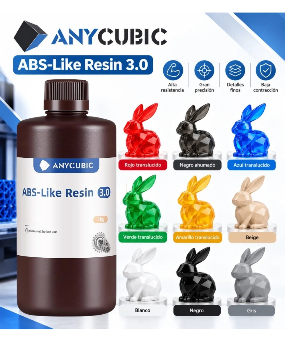 Resina UV ANYCUBIC 1000g para impresoras 3D ABS 3.0