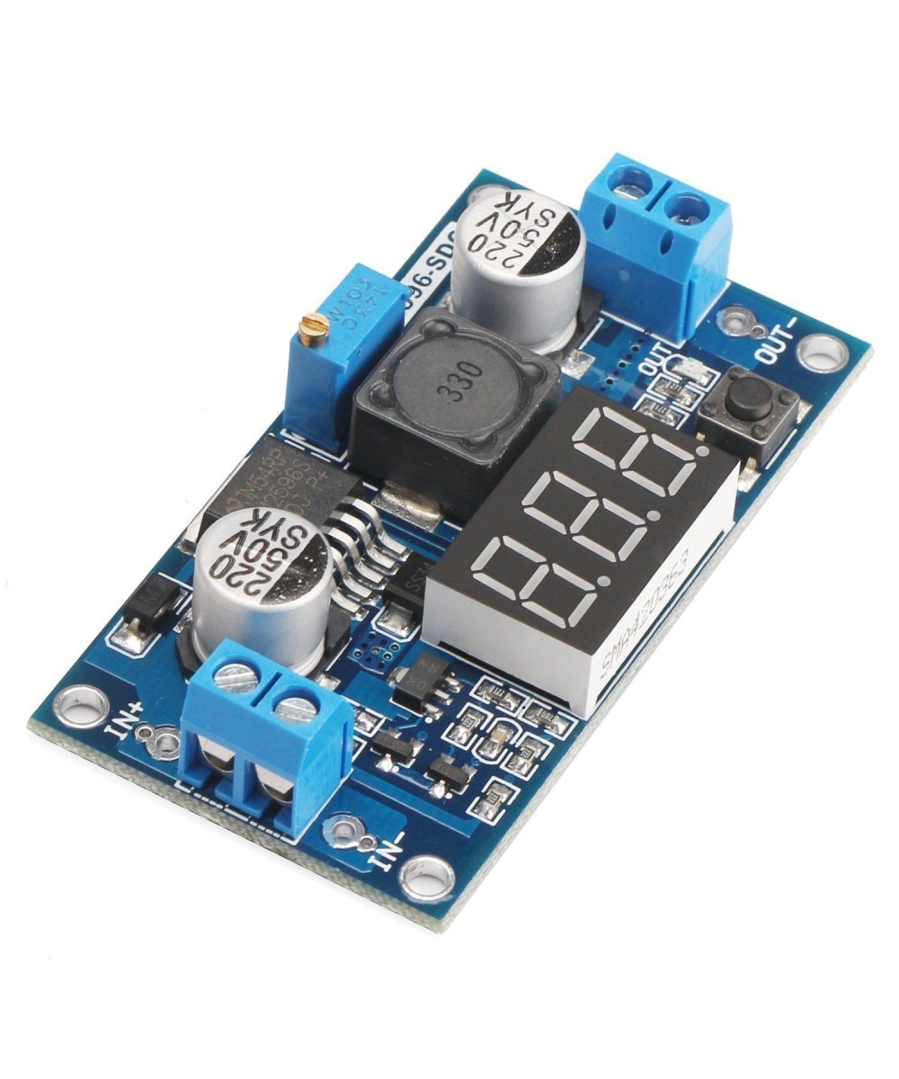 Convertidor descendente DC-DC LM2596 con pantalla