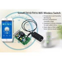 Termostato inteligente de temperatura y humedad TH16 Sonoff wifi con Sensor  Si7021