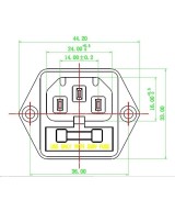 Receptaculo de energia con portafusible