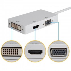 Convertidor  3 en 1 mini Display a HDMI-VGA-DVI