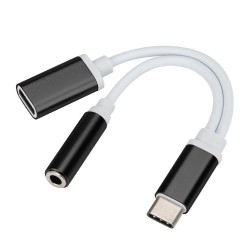 USB-c a audio 3.5mm y cargador