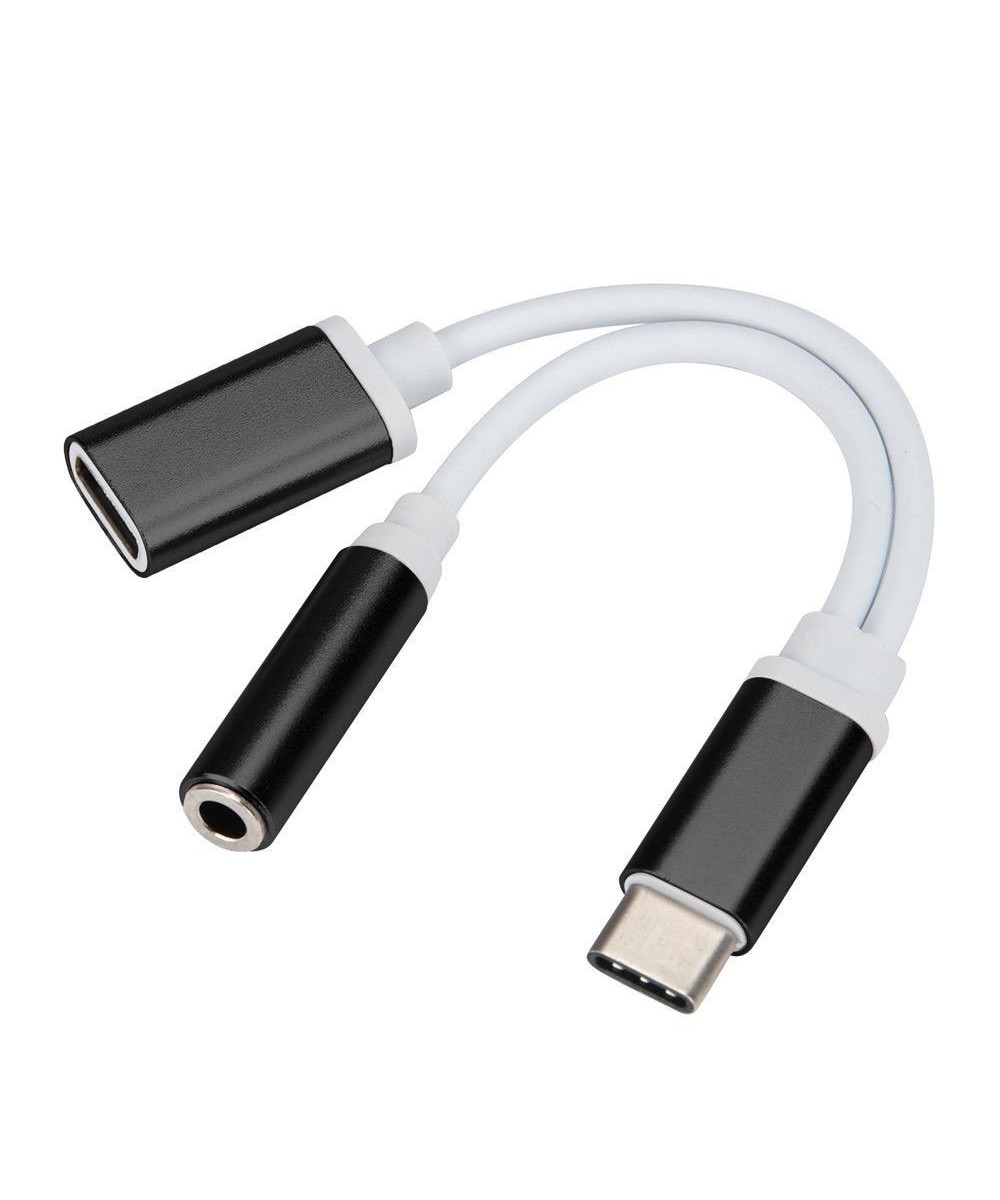 USB-c a audio 3.5mm y cargador