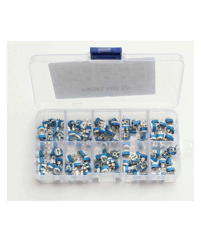 Caja de potenciometro trimpot 100 unidades 10 valores