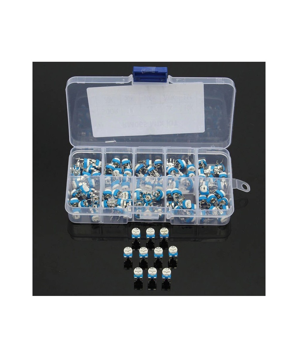 Caja de potenciometro trimpot 100 unidades 10 valores